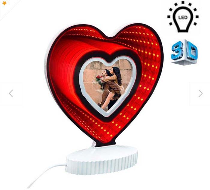 3D Led Işıklı Kalp Fotoğraf Çerçeveler